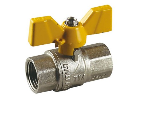 Кран газовый шаровой 1/2" вр/вр бабочка TIM Кран газовый шаровой 1/2" вр/вр бабочка TIM