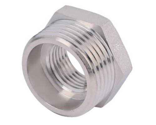 Футорка никелированная Ду20х15 ВР (3/4"x1/2") ZEISSLER Футорка никелированная Ду20х15 ВР (3/4"x1/2") ZEISSLER