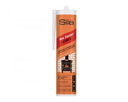 Герметик силикатный для ДЫМОХОДА и ПЕЧЕЙ SILA Pro Max Sealant +1500 (черный)